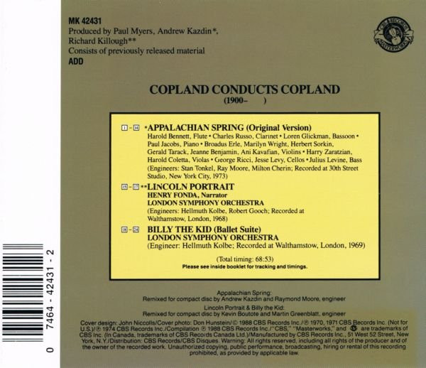 Aaron Copland - Copland Conducts Copland (CD, Comp) (Near Mint (NM or M-)) - Image 2