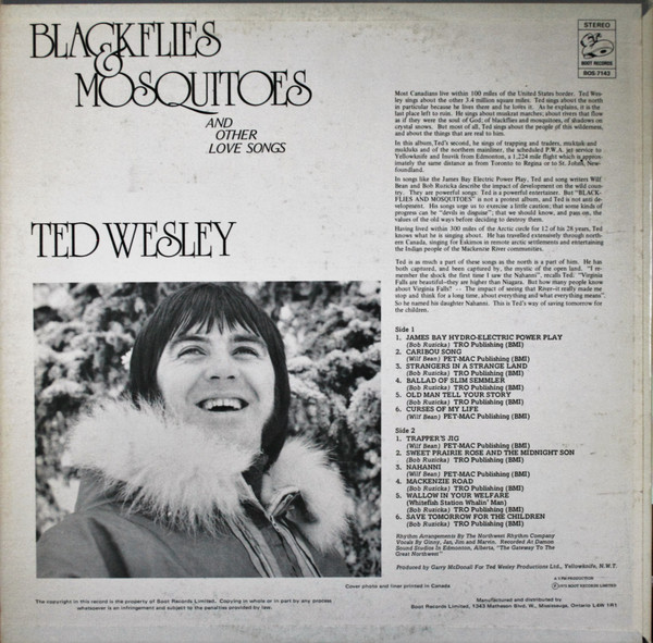 Ted Wesley - Blackflies & Mosquitoes And Other Love Songs (LP, Album) (Mint (M)) - Image 2