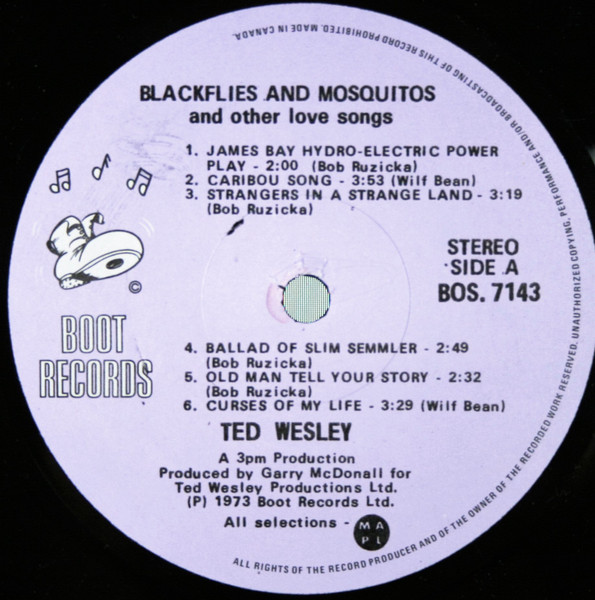 Ted Wesley - Blackflies & Mosquitoes And Other Love Songs (LP, Album) (Mint (M)) - Image 3