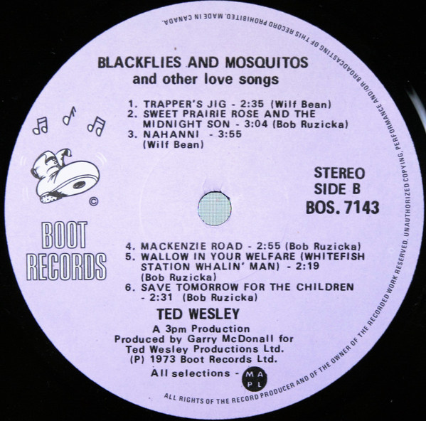 Ted Wesley - Blackflies & Mosquitoes And Other Love Songs (LP, Album) (Mint (M)) - Image 4