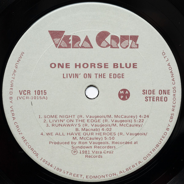 One Horse Blue - Livin' On The Edge (LP, Album) (Mint (M)) - Image 3