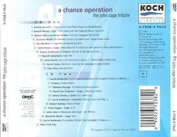 Various - A Chance Operation - The John Cage Tribute (2xCD) (Near Mint (NM or M-)) - Image 3