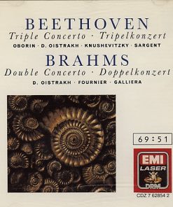 Beethoven*, Brahms*, David Oistrach, Pierre Fournier, Sviatoslav Knushevitsky, Lev Oborin, Philharmonia Orchestra, Sir Malcolm Sargent, Alceo Galliera - Beethoven Triple Concerto, Brahms Double Concerto (CD, Comp, RE, RM) (Near Mint (NM or M-))