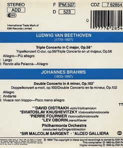Alternative view of Beethoven*, Brahms*, David Oistrach, Pierre Fournier, Sviatoslav Knushevitsky, Lev Oborin, Philharmonia Orchestra, Sir Malcolm Sargent, Alceo Galliera - Beethoven Triple Concerto, Brahms Double Concerto (CD, Comp, RE, RM) (Near Mint (NM or M-))