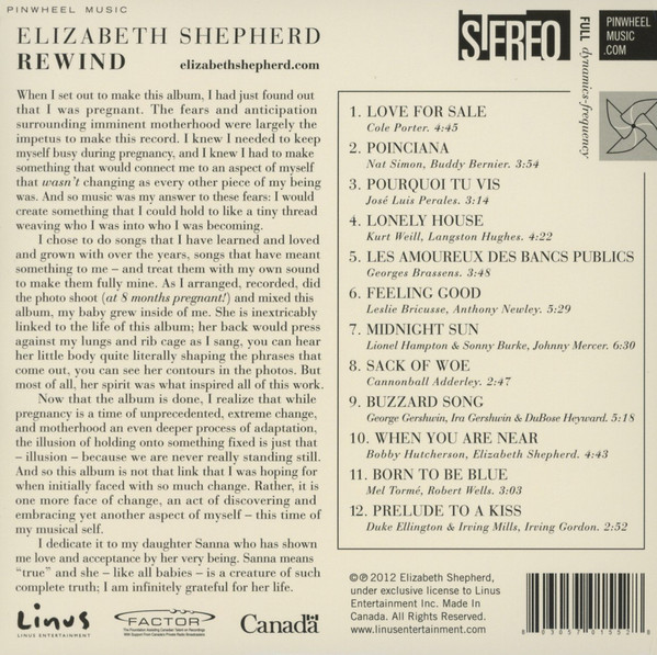Elizabeth Shepherd - Rewind (CD, Album, Car) (Mint (M)) - Image 2