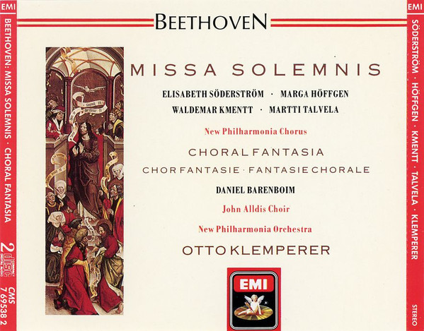 Beethoven*, Otto Klemperer, New Philharmonia Orchestra - Elisabeth Söderström, Marga Höffgen, Waldemar Kmentt, Martti Talvela, New Philharmonia Chorus / Daniel Barenboim, John Alldis Choir - Missa Solemnis / Choral Fantasia (2xCD, Comp, RE, RM) (Near Mint (NM or M-)) - Image 2