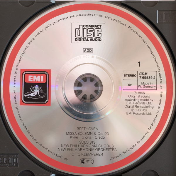 Beethoven*, Otto Klemperer, New Philharmonia Orchestra - Elisabeth Söderström, Marga Höffgen, Waldemar Kmentt, Martti Talvela, New Philharmonia Chorus / Daniel Barenboim, John Alldis Choir - Missa Solemnis / Choral Fantasia (2xCD, Comp, RE, RM) (Near Mint (NM or M-)) - Image 4