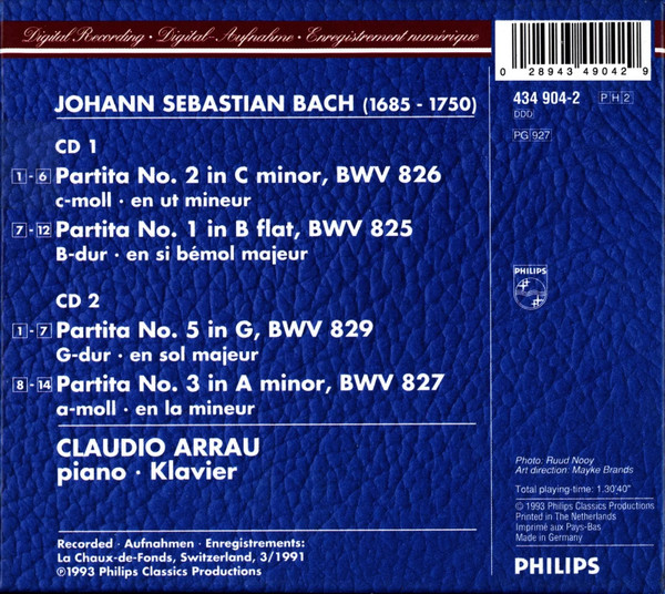 Claudio Arrau, Bach* - The Final Sessions Volume 4 (2xCD, Album, Ltd, Num) (Mint (M)) - Image 2