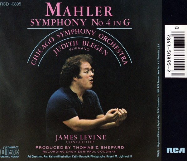 James Levine (2), Gustav Mahler, Chicago Symphony Orchestra, Judith Blegen - Symphony No. 4 In G (CD, RE) (Near Mint (NM or M-)) - Image 2