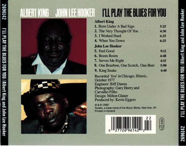 Albert King, John Lee Hooker - I'll Play The Blues For You (CD, Album) (Near Mint (NM or M-)) - Image 2