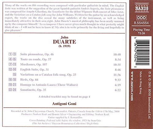 John W. Duarte, Antigoni Goni - Guitar Music (CD, Album) (Near Mint (NM or M-)) - Image 2
