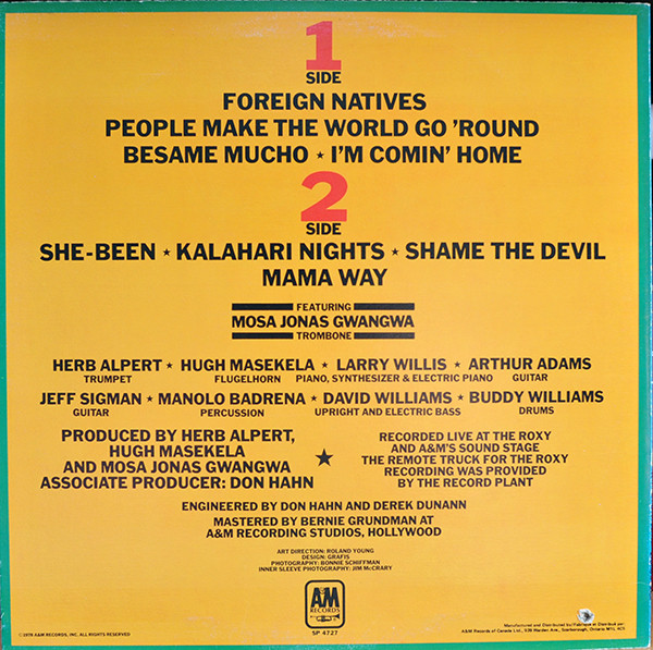 Herb Alpert & Hugh Masekela - Main Event Live (LP, Album) (Very Good Plus (VG+)) - Image 2