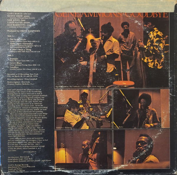 Gene Ammons - Goodbye (LP, Album) (Very Good Plus (VG+)) - Image 2