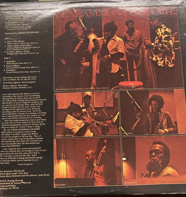 Gene Ammons - Goodbye (LP, Album) (Very Good Plus (VG+)) - Image 5