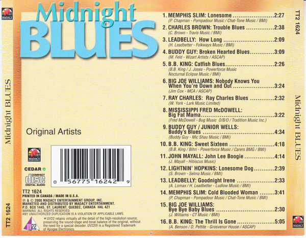 Various - Midnight Blues (CD, Album, Comp) (Near Mint (NM or M-)) - Image 2