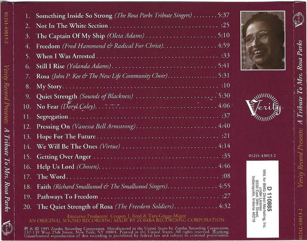 Various - Verity Records Presents: A Tribute To Mrs. Rosa Parks (CD, Comp, Club) (Near Mint (NM or M-)) - Image 3