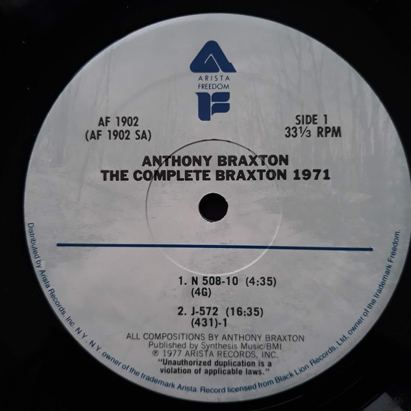 Anthony Braxton - The Complete Braxton 1971 (2xLP, Album, RE) (Very Good Plus (VG+)) - Image 5