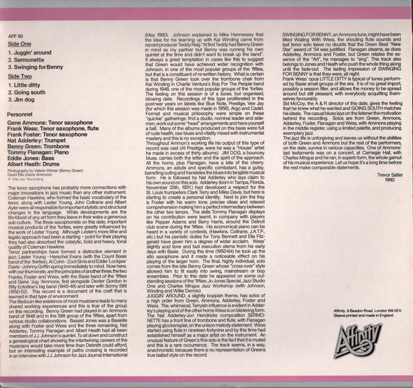 Gene Ammons / Bennie Green - Juggin' Around (LP, Album) (Very Good Plus (VG+)) - Image 2