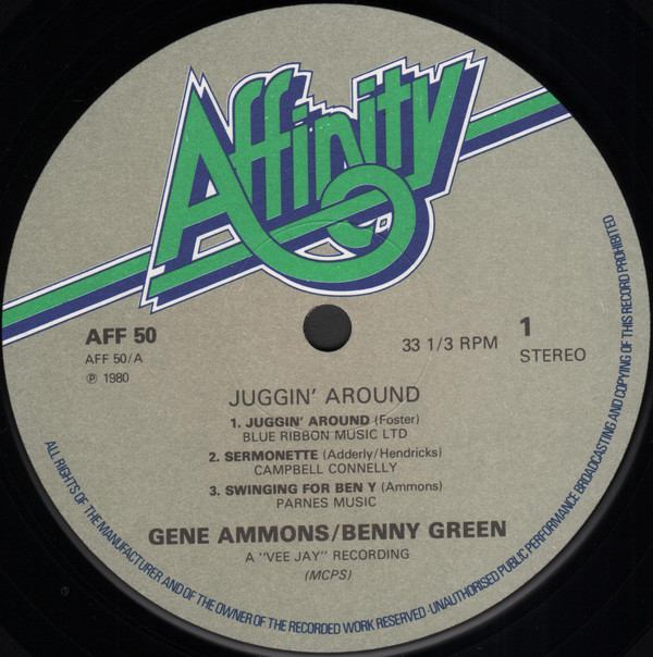 Gene Ammons / Bennie Green - Juggin' Around (LP, Album) (Very Good Plus (VG+)) - Image 3