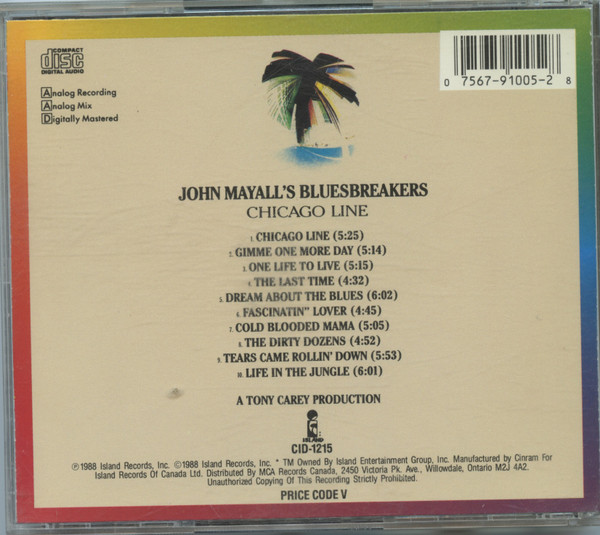 John Mayall's Bluesbreakers* - Chicago Line (CD, Album) (Near Mint (NM or M-)) - Image 2