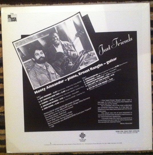 Monty Alexander - Ernest Ranglin - Just Friends (LP, Album) (Very Good Plus (VG+)) - Image 2