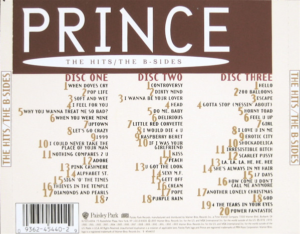 Prince - The Hits / The B-Sides (3xCD, Comp, ARC) (Near Mint (NM or M-)) - Image 2