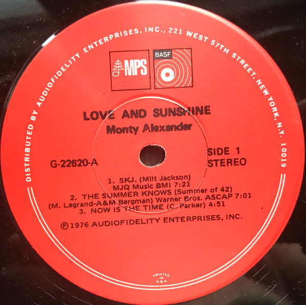 Monty Alexander - Love And Sunshine (LP, Album) (Near Mint (NM or M-)) - Image 3