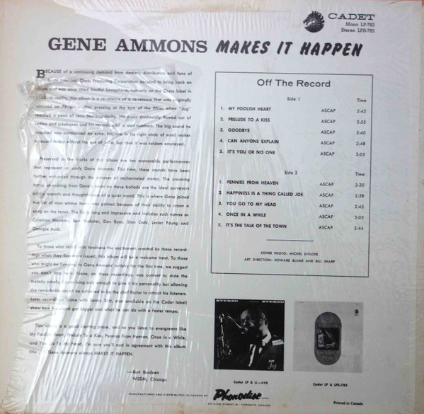 Gene Ammons - Makes It Happen (LP, Mono) (Very Good Plus (VG+)) - Image 2
