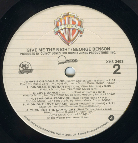 George Benson - Give Me The Night (LP, Album) (Very Good Plus (VG+)) - Image 4