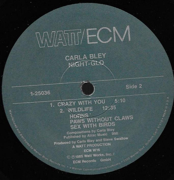 Carla Bley - Night-glo (LP, Album) (Near Mint (NM or M-)) - Image 4
