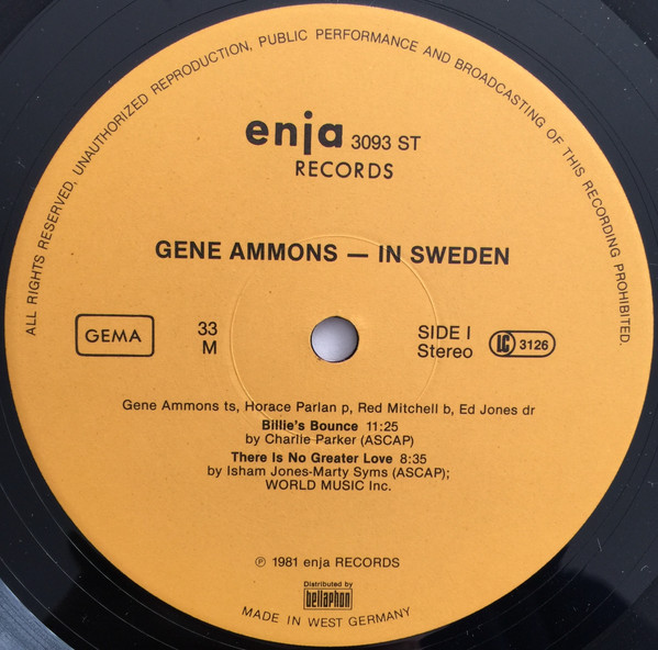 Gene Ammons - In Sweden (LP, Album) (Near Mint (NM or M-)) - Image 3