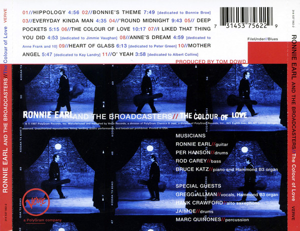 Ronnie Earl And The Broadcasters - The Colour Of Love (CD) (Near Mint (NM or M-)) - Image 2
