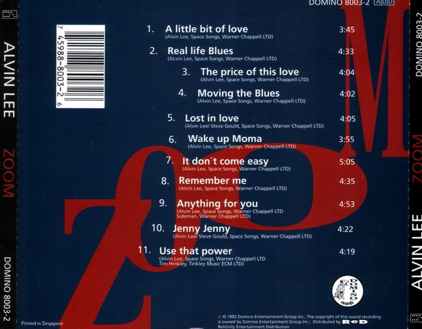 Alvin Lee - Zoom (CD, Album) (Near Mint (NM or M-)) - Image 2
