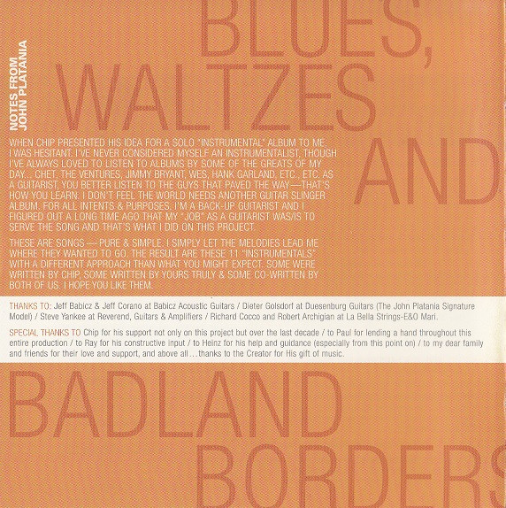 John Platania - Blues, Waltzes And Badland Borders (CD, Album) (Mint (M)) - Image 5