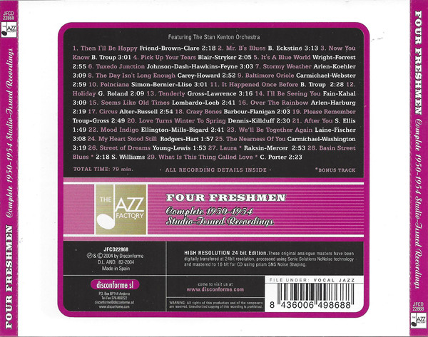 The Four Freshmen - Complete 1950-1954 Studio-Issued Recordings (CD, Comp) (Near Mint (NM or M-)) - Image 2