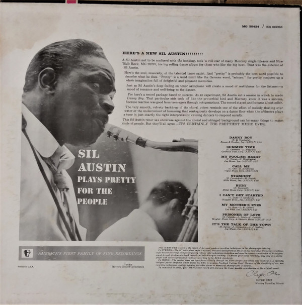 Sil Austin - Sil Austin Plays Pretty For The People (LP, RE) (Very Good Plus (VG+)) - Image 2