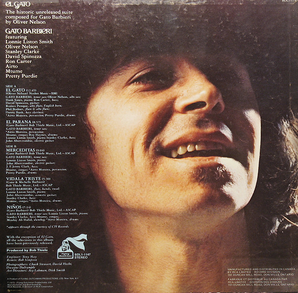 Gato Barbieri - El Gato (LP, Album) (Very Good Plus (VG+)) - Image 2