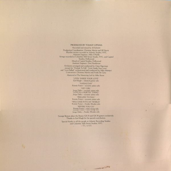 George Benson - Livin' Inside Your Love (2xLP, Album, Gat) (Very Good Plus (VG+)) - Image 2