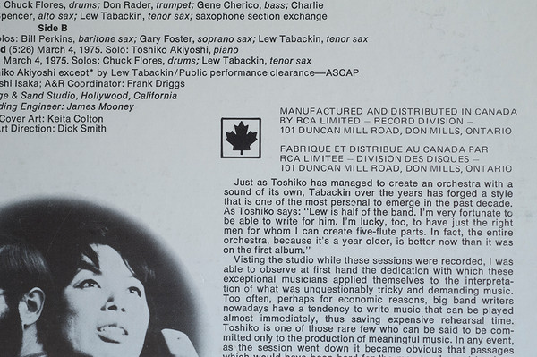 Toshiko Akiyoshi-Lew Tabackin Big Band - Long Yellow Road (LP, Album) (Near Mint (NM or M-)) - Image 4