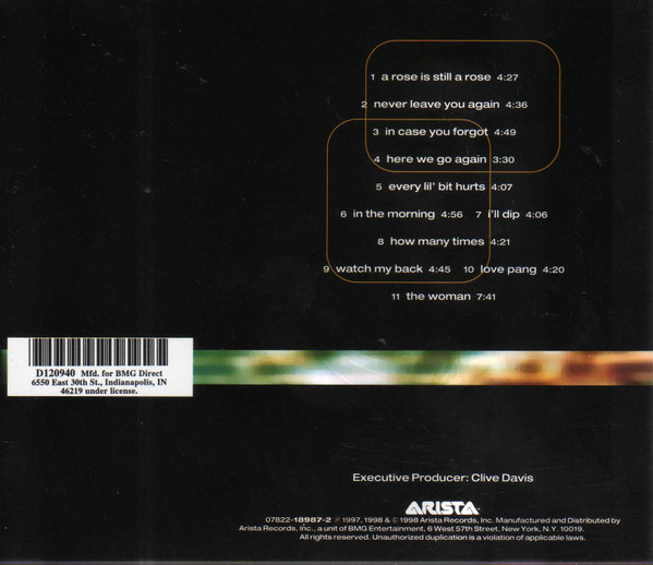 Aretha Franklin - A Rose Is Still A Rose (CD, Album, Club, BMG) (Mint (M)) - Image 2