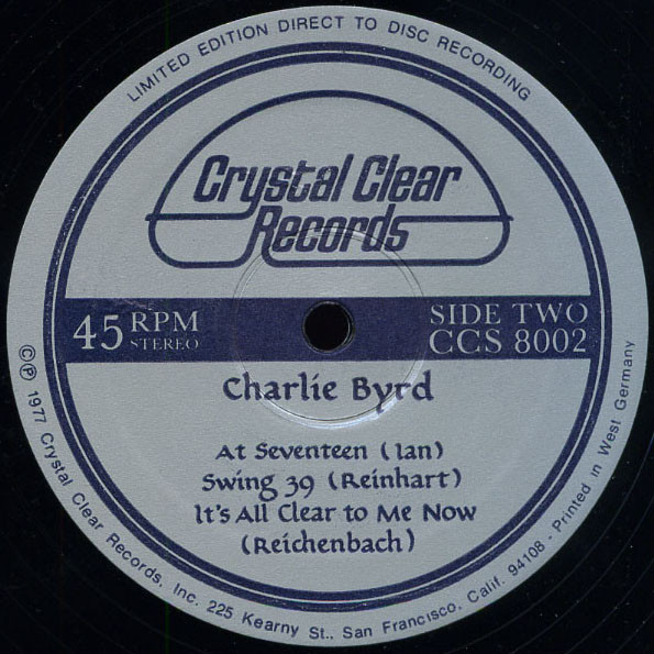 Charlie Byrd - Direct Disc Recording (12", Album, Ltd, Dir) (Very Good Plus (VG+)) - Image 4