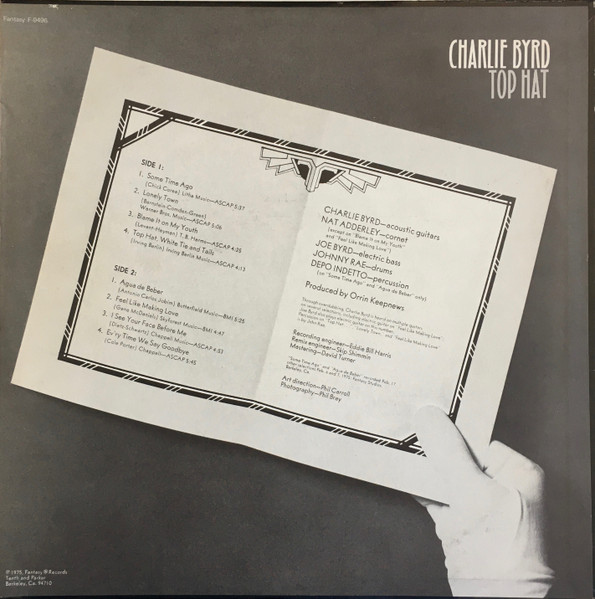 Charlie Byrd Featuring Nat Adderley - Top Hat (LP) (Near Mint (NM or M-)) - Image 2