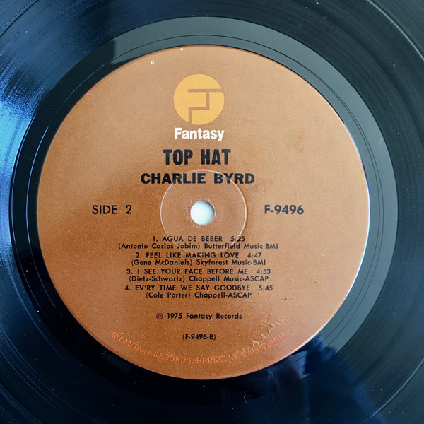 Charlie Byrd Featuring Nat Adderley - Top Hat (LP) (Near Mint (NM or M-)) - Image 4
