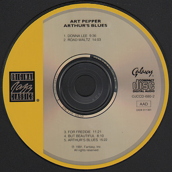 Art Pepper - Arthur's Blues (CD, Album, RM) (Near Mint (NM or M-)) - Image 3