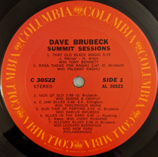 Dave Brubeck - Summit Sessions (LP, Album, Pit) (Very Good Plus (VG+)) - Image 3