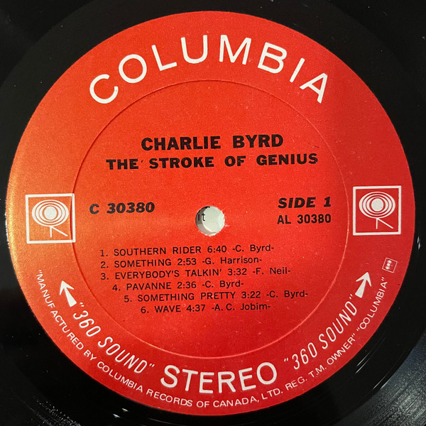 Charlie Byrd - The Stroke Of Genius (LP, Album) (Very Good Plus (VG+)) - Image 3