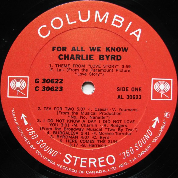 Charlie Byrd - For All We Know (2xLP, Album, Gat) (Very Good Plus (VG+)) - Image 4