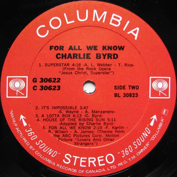Charlie Byrd - For All We Know (2xLP, Album, Gat) (Very Good Plus (VG+)) - Image 5