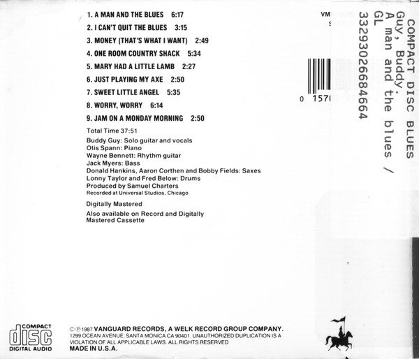 Buddy Guy - A Man And The Blues (CD, Album, RE, RM) (Near Mint (NM or M-)) - Image 2
