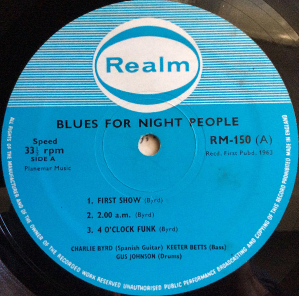 Charlie Byrd - Blues For Night People (LP, Album, RE) (Very Good Plus (VG+)) - Image 3